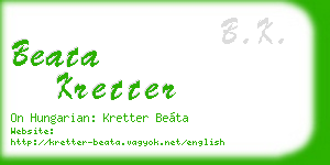 beata kretter business card